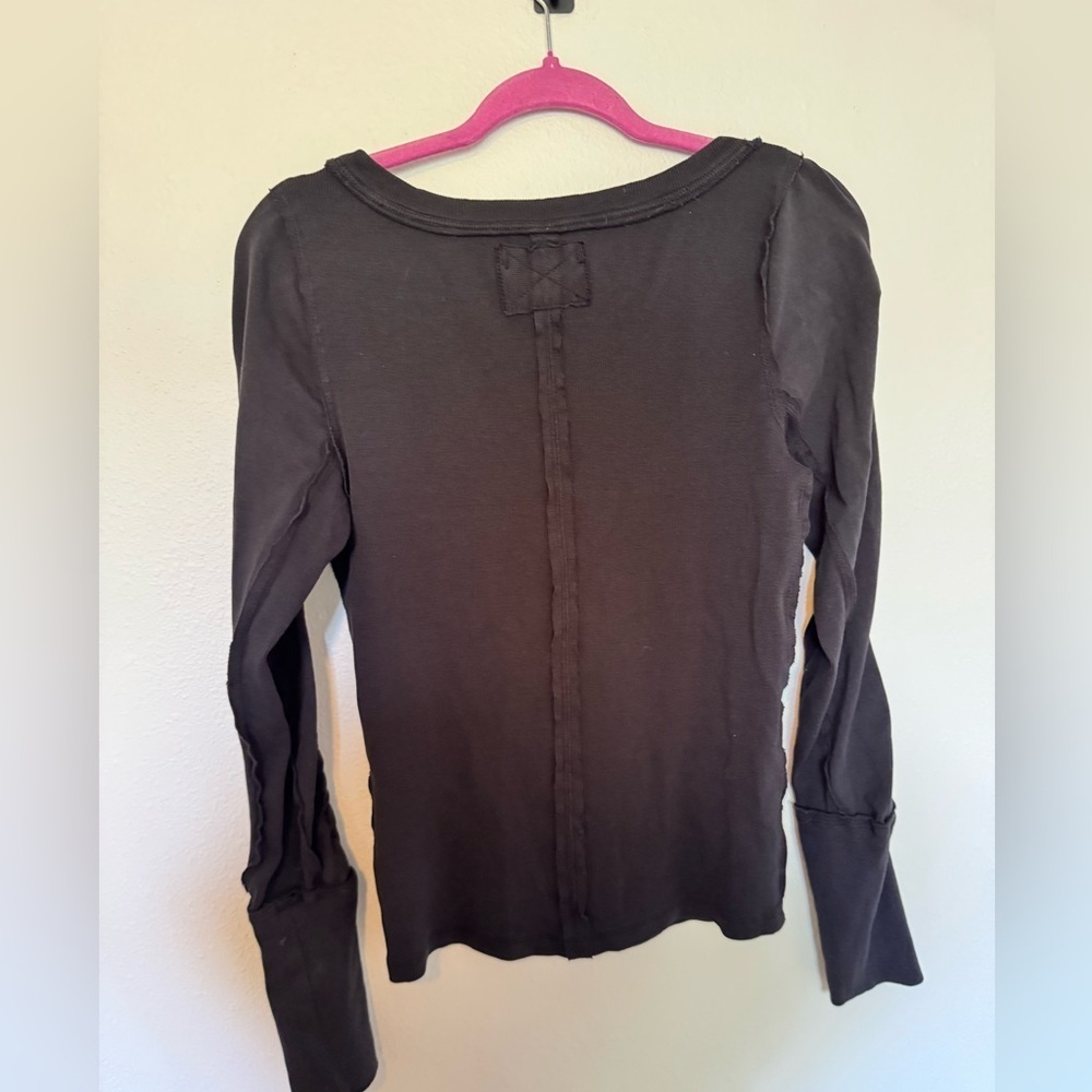 NEW We the Free People Daisy Chain Long Sleeve Braided Fitted Black Medium NWOT - Picture 4 of 8
